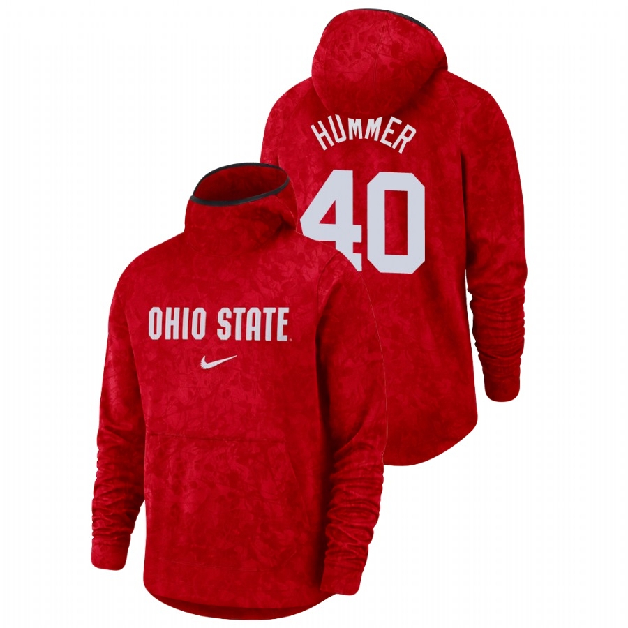 Ohio State Buckeyes Men's NCAA Danny Hummer #40 Scarlet Spotlight Team Logo Pullover College Basketball Hoodie YWQ2049HJ
